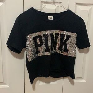 PINK cropped tee
